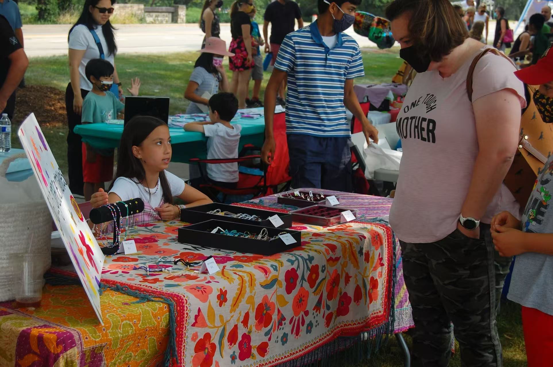 Families and students enjoying the fair together